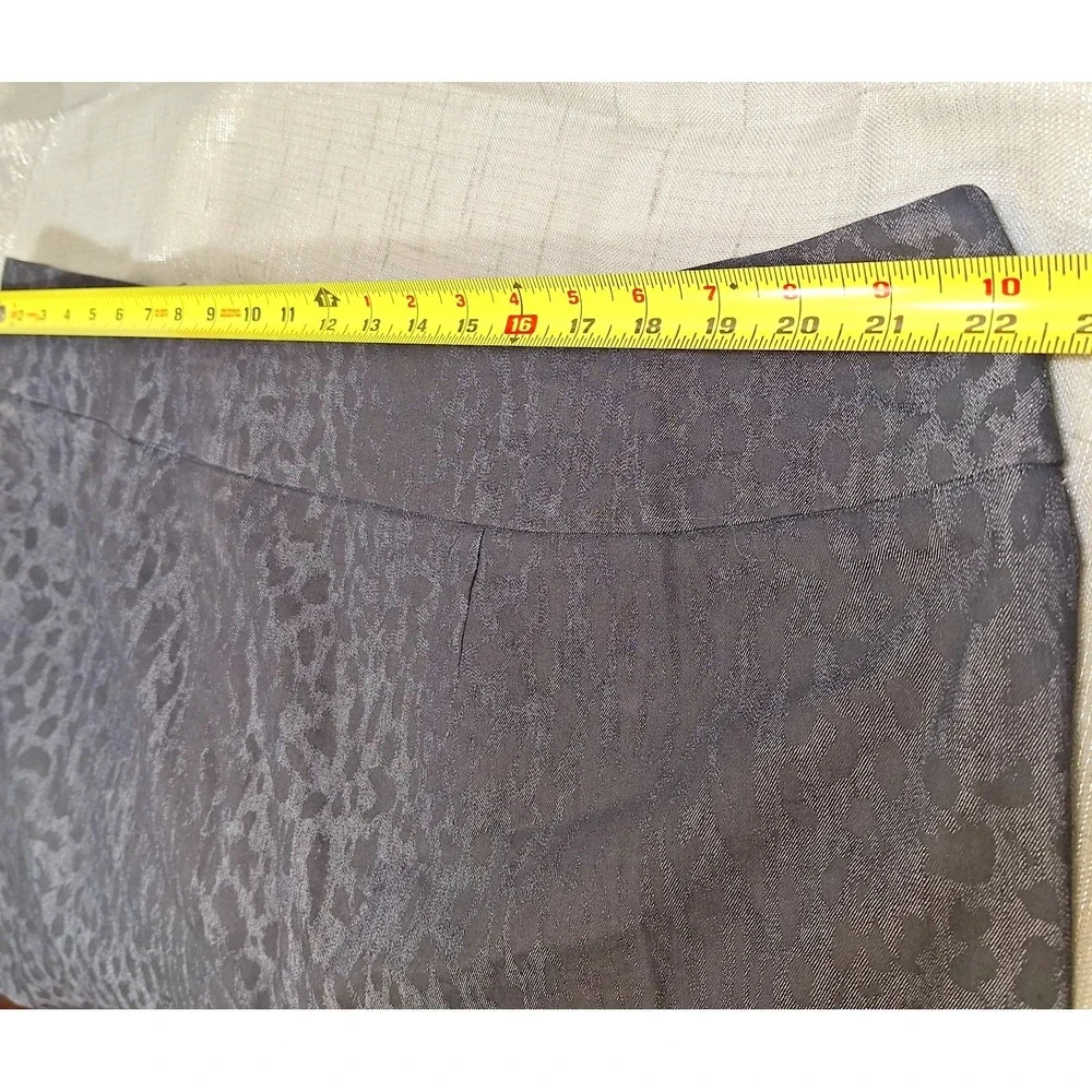 Sandro 22 W‎ Denim Animal Print A-Line Skirt Black Gray Plus Stretch Casual Club